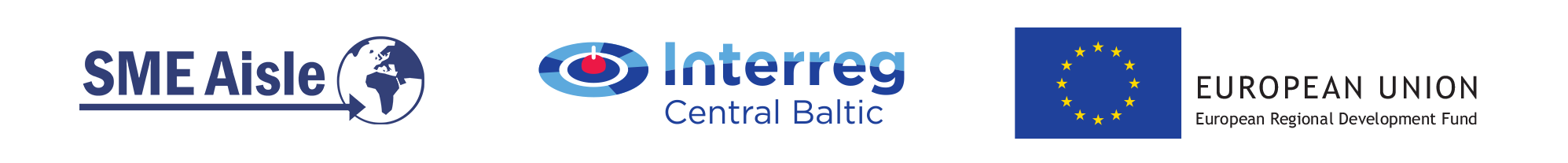 SME Aisle, EU ja CB logo_png Logos: SME Aisle, Interreg Central Baltic and European Regional Development Fund